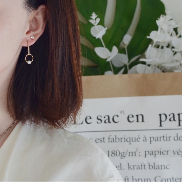 3 Pairs - 18K Gold Plated Stud Earrings Set - Picture 6 of 6